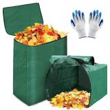 2 Pack 53 Gallons Yard Waste Bags, Reusable Heavy