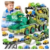 10 in 1 Dinosaur Truck Toys for Kids with Foldable