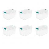 Sterilite 64 Qt. Latching Box Plastic, White, Set