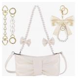 5 Pcs Coquette Pearl Leather Bow Purse for Women C