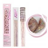LOT OF 5 6Pcs Clip in Hair Tinsel Kit, Glitter Tin