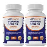 Exp 10/2029, Vitamatic Pumpkin Seed Oil 2000 mg pe