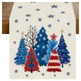 LOT OF 2 RABUSOFA Trees Stars Patriotic Table Runn