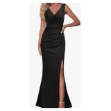 Size Medium WOOSEA Women Sleeveless V Neck Split E