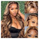 BYWEEW Honey Blonde Ombre Lace Front Wig Hair High