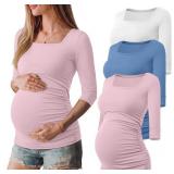Size medium Ficerd 3 Pack Maternity Top 3/4 Sleeve