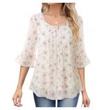 Size 2XL VALOLIA Womens 3/4 Sleeve Blouses Tops Dr