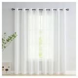 Exultantex Semi-Sheer Linen Curtain Sets for Kitch