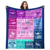 Swimming Gifts for Swimmers Blanket Swimming Stuff
