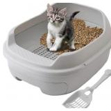 Skywin Pellet Cat Litter Box (Grey) - Perfect for