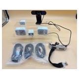 Luggage scale, webcam, charging cords, internation