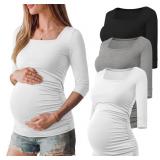 Size Medium Ficerd 3 Pack Maternity Top 3/4 Sleeve