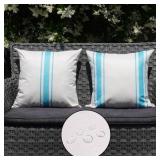 Lot of 2 Sets, ONWAY Outdoor Pillow Covers Waterpr