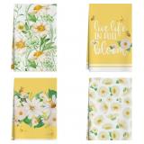 XCHI Daisy Flowers Butterfly Spring Kitchen Towels