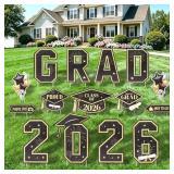 2026 Graduation Yard Signs, 15 PCS Black and Gold