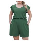 4XL Celkuser Plus Size Summer Romper For Womens V