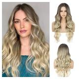 Long Wavy Wig for Women, 26 Inch Synthetic Lace Ha