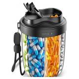 Lot of 2, Large Pill Organizer with 7 Large Compar