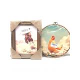 Lot of home decor Vintage Gold Framed Cowboy Canva