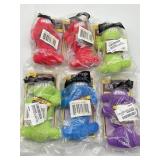 Lot of 6, Mini Plush Loofa Dog Toy 6-Inch, Variety