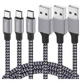USB C Cable Fast Charging Nylon Braided 3Pack 6ft