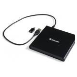 Verbatim External Slimline CD/DVD Writer, USB 2.0,