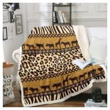 Leopard Cheetah Print African Safari Animal Throw