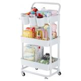 Buzowruil 3-Tier Rolling Utility Cart, Storage Car