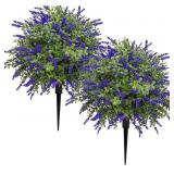 Set of 2 Artificial Lavender & Eucalyptus Plant De