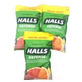 LOT OF 3 EXP 12/26/23 Halls Defense Vitamin C Drop