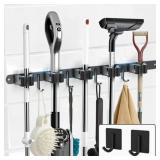 Mop and Broom Holder Wall Mount with 5 Racks and 4