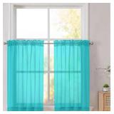42 x 84 Inch Turquoise Sheer Curtains