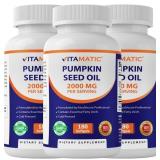 Vitamatic Pumpkin Seed Oil 2000 mg per Serving, 18