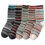 Sz 6-11 (5 Pack)Winter Socks For Women - Knitted S
