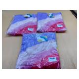 3 pieces Leapsea Striped Bath Beach Poncho Towel w