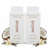 Native Body Wash 2 Pack, Coconut Vanilla, Sulfate