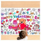 Lot Of 5 Valentines Coloring Tablecloth/Poster, Va