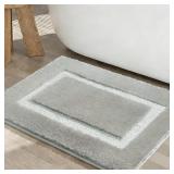 RORA Grey Bathroom Rugs,18x24 Non-Slip Plush Washa