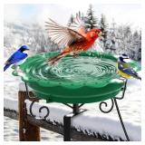 NOT GREEN IN COLOR Heated Bird Bath for Deck Raili