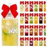 24 Pack Baseball Plastic Cups with Lid and Bow Str