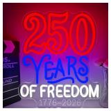 250 Year of Freedom Neon Sign for Wall Decor 250 A