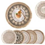 Kitchen Table Placemats Set of 6 with Round Handma