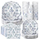 Newtay 250 Pcs Blue Bachelorette Disposable Paper
