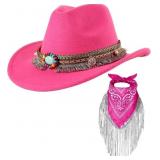 Lot Of 2 Picture As Reference Red Cowboy Hat with