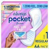 Always Pocket Feminine Pads with FlexFoam, Size 1,