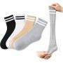 Size 5-9 4Pairs Women Striped Cotton Crew Socks, A