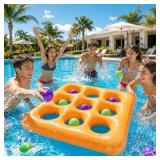 Pool Tic Tac Toe Game Inflatable with 10 Balls, Fl