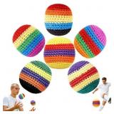 6Pcs Crochet Footbag hackys Assorted Colors Woven