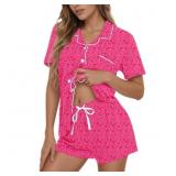 XL UVN Pajamas Sets for Women Button Down Short Sl