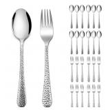 Vesteel 24-Piece Hammered Forks and Spoons Silverw